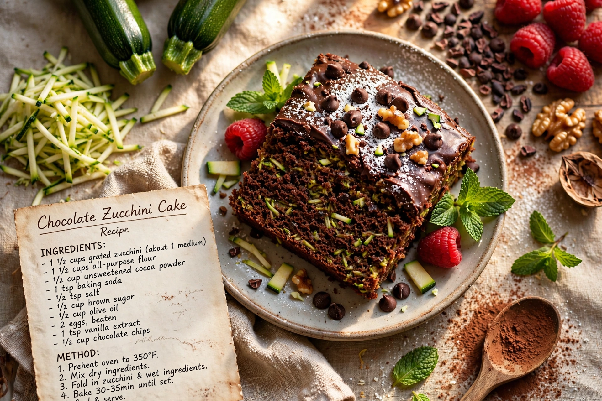 Chocolate Zucchini Cake Recipe (Moist and Chewy)